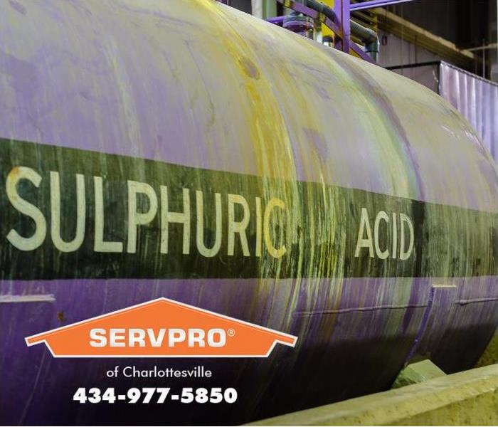 A tank of sulphuric acid is leaking.